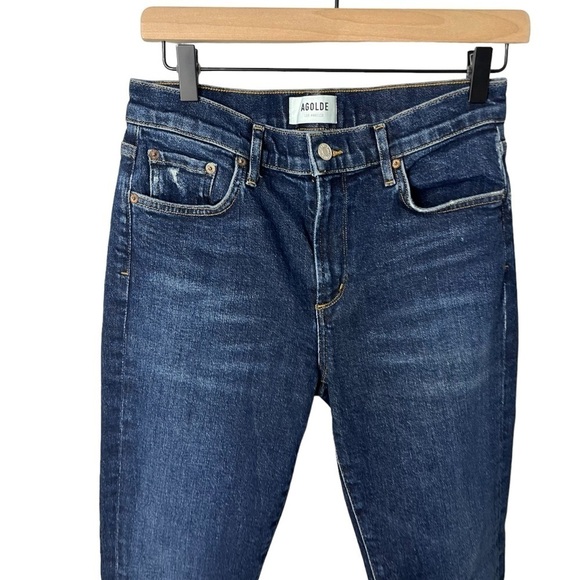 Agolde Sophie Mid Rise Skinny Cropped Jeans Dark Wash Size 27 Style A018-1256 - Picture 3 of 9